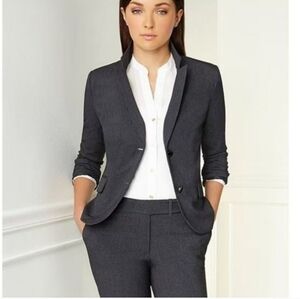 𝅺Calvin Klein Stretch Gray Women's Office Work Career Blazer Jacket Size 4